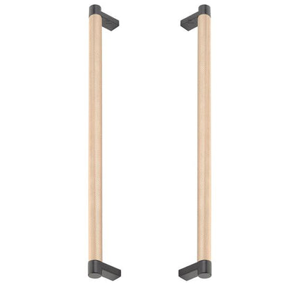 Emtek - Back to Back, Select Appliance Pull 12 Inch C-C, Rectangular Stem, Knurled Bar