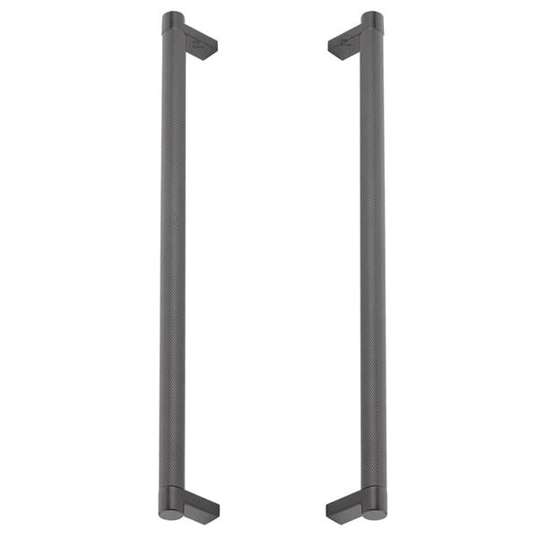 Emtek - Back to Back, Select Appliance Pull 12 Inch C-C, Rectangular Stem, Knurled Bar
