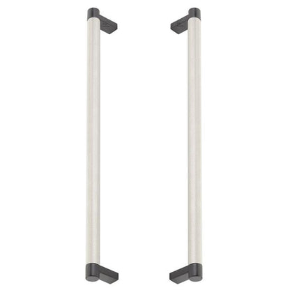 Emtek - Glass Shower Door Back to Back, Select Appliance Pull 12 Inch C-C, Rectangular Stem, Knurled Bar