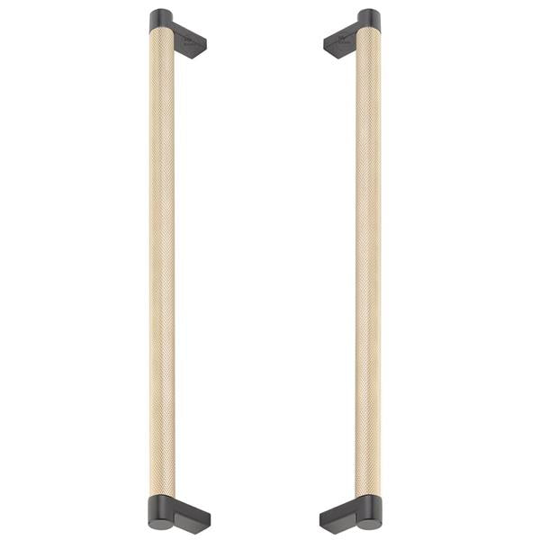 Emtek - Back to Back, Select Appliance Pull 12 Inch C-C, Rectangular Stem, Knurled Bar