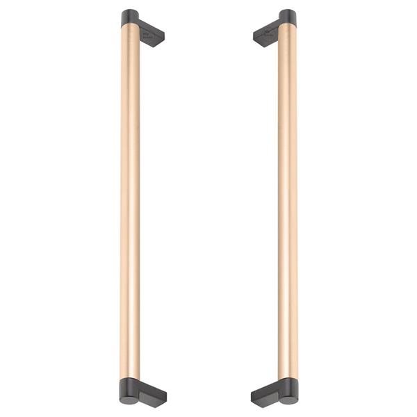 Emtek - Glass Shower Door Back to Back, Select Appliance Pull 12 Inch C-C, Rectangular Stem, Smooth Bar