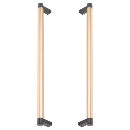 Emtek - Glass Shower Door Back to Back, Select Appliance Pull 12 Inch C-C, Rectangular Stem, Smooth Bar