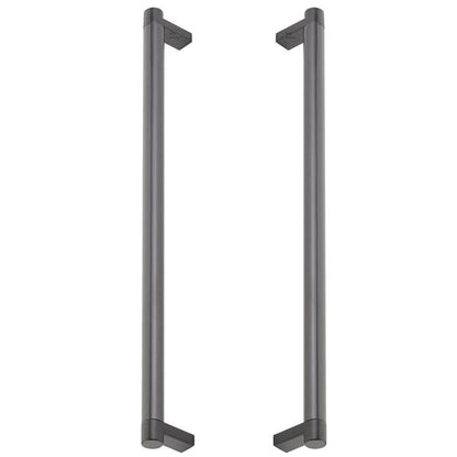 Emtek - Glass Shower Door Back to Back, Select Appliance Pull 12 Inch C-C, Rectangular Stem, Smooth Bar