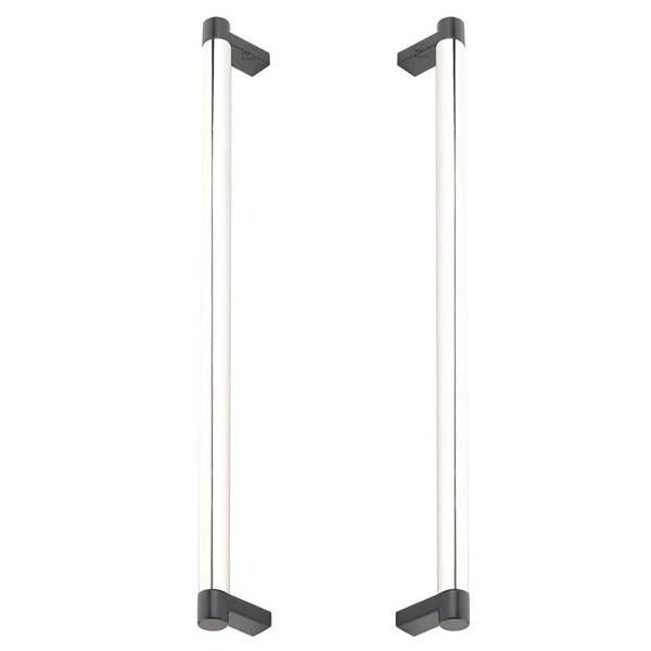 Emtek - Glass Shower Door Back to Back, Select Appliance Pull 12 Inch C-C, Rectangular Stem, Smooth Bar