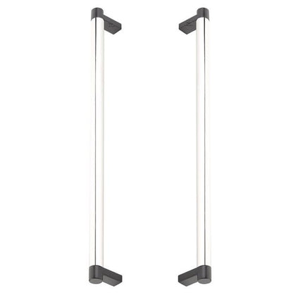 Emtek - Glass Shower Door Back to Back, Select Appliance Pull 12 Inch C-C, Rectangular Stem, Smooth Bar