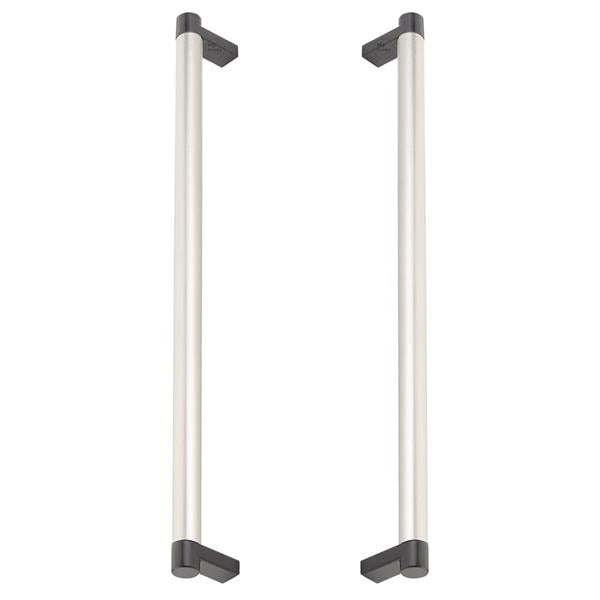 Emtek - Glass Shower Door Back to Back, Select Appliance Pull 12 Inch C-C, Rectangular Stem, Smooth Bar