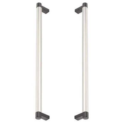 Emtek - Glass Shower Door Back to Back, Select Appliance Pull 12 Inch C-C, Rectangular Stem, Smooth Bar