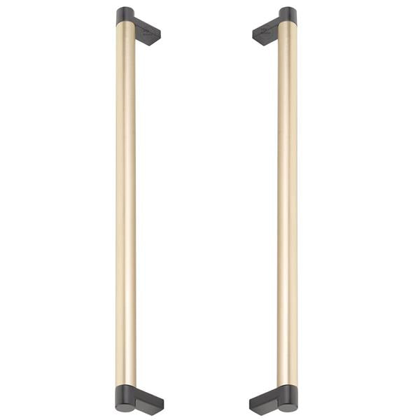 Emtek - Glass Shower Door Back to Back, Select Appliance Pull 12 Inch C-C, Rectangular Stem, Smooth Bar