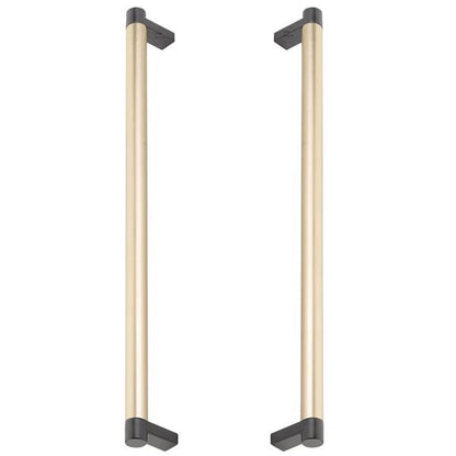 Emtek - Glass Shower Door Back to Back, Select Appliance Pull 12 Inch C-C, Rectangular Stem, Smooth Bar