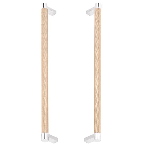 Emtek - Back to Back, Select Appliance Pull 12 Inch C-C, Rectangular Stem, Knurled Bar
