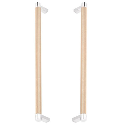 Emtek - Back to Back, Select Appliance Pull 12 Inch C-C, Rectangular Stem, Knurled Bar
