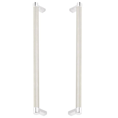 Emtek - Glass Shower Door Back to Back, Select Appliance Pull 12 Inch C-C, Rectangular Stem, Knurled Bar