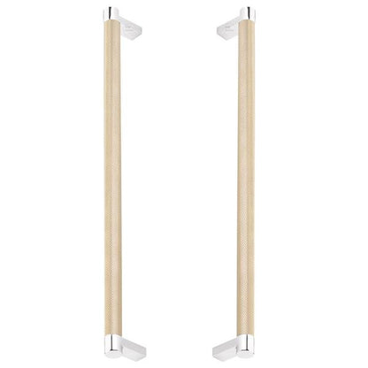 Emtek - Back to Back, Select Appliance Pull 12 Inch C-C, Rectangular Stem, Knurled Bar