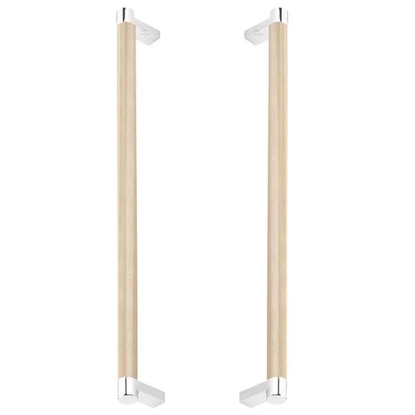 Emtek - Glass Shower Door Back to Back, Select Appliance Pull 12 Inch C-C, Rectangular Stem, Knurled Bar