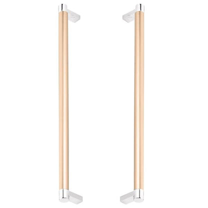 Emtek - Glass Shower Door Back to Back, Select Appliance Pull 12 Inch C-C, Rectangular Stem, Smooth Bar