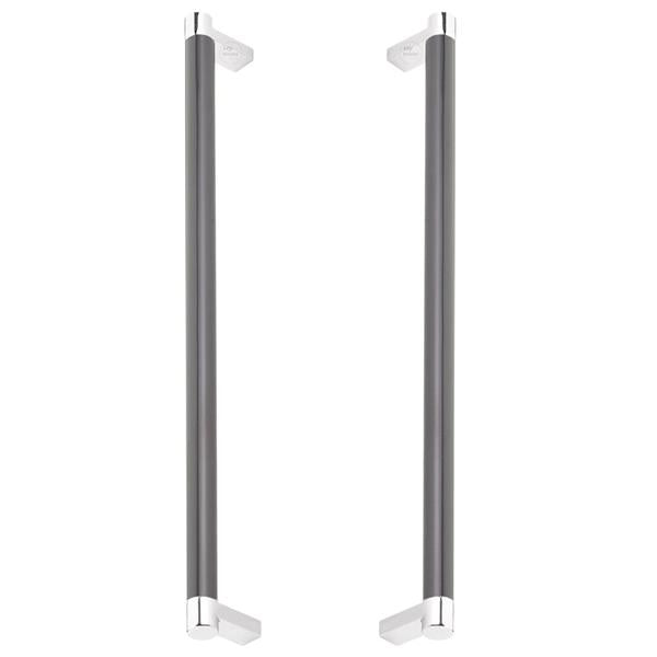 Emtek - Glass Shower Door Back to Back, Select Appliance Pull 12 Inch C-C, Rectangular Stem, Smooth Bar
