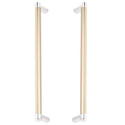 Emtek - Glass Shower Door Back to Back, Select Appliance Pull 12 Inch C-C, Rectangular Stem, Smooth Bar