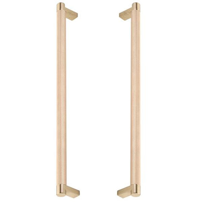 Emtek - Back to Back, Select Appliance Pull 12 Inch C-C, Rectangular Stem, Knurled Bar