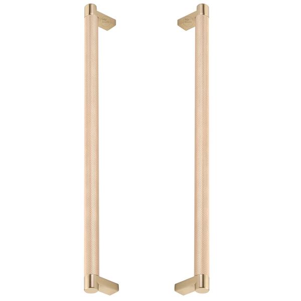 Emtek - Glass Shower Door Back to Back, Select Appliance Pull 12 Inch C-C, Rectangular Stem, Knurled Bar