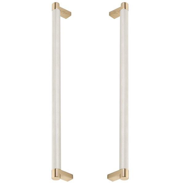 Emtek - Back to Back, Select Appliance Pull 12 Inch C-C, Rectangular Stem, Knurled Bar
