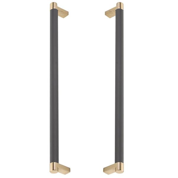 Emtek - Back to Back, Select Appliance Pull 12 Inch C-C, Rectangular Stem, Knurled Bar