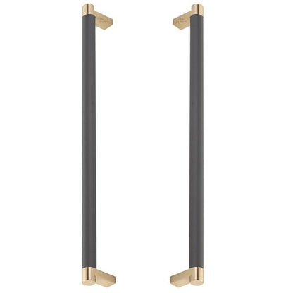 Emtek - Back to Back, Select Appliance Pull 12 Inch C-C, Rectangular Stem, Knurled Bar