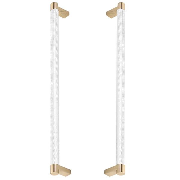 Emtek - Back to Back, Select Appliance Pull 12 Inch C-C, Rectangular Stem, Knurled Bar
