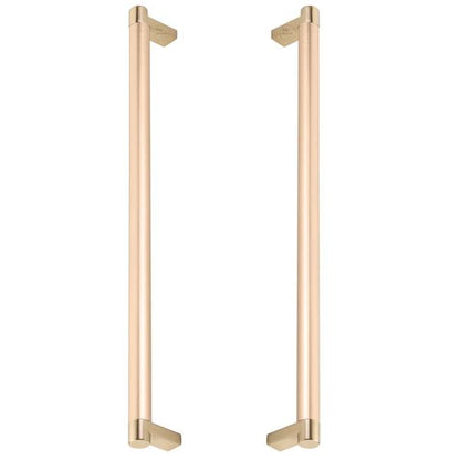 Emtek - Glass Shower Door Back to Back, Select Appliance Pull 12 Inch C-C, Rectangular Stem, Smooth Bar