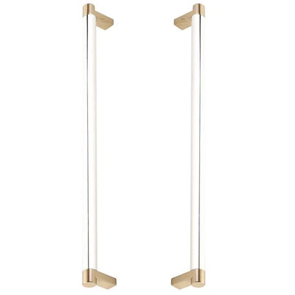 Emtek - Glass Shower Door Back to Back, Select Appliance Pull 12 Inch C-C, Rectangular Stem, Smooth Bar