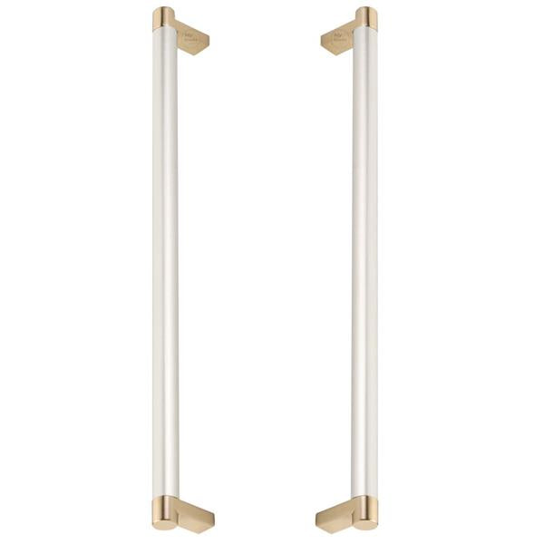 Emtek - Glass Shower Door Back to Back, Select Appliance Pull 12 Inch C-C, Rectangular Stem, Smooth Bar