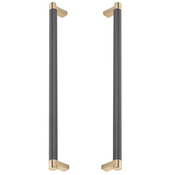 Emtek - Glass Shower Door Back to Back, Select Appliance Pull 12 Inch C-C, Rectangular Stem, Smooth Bar