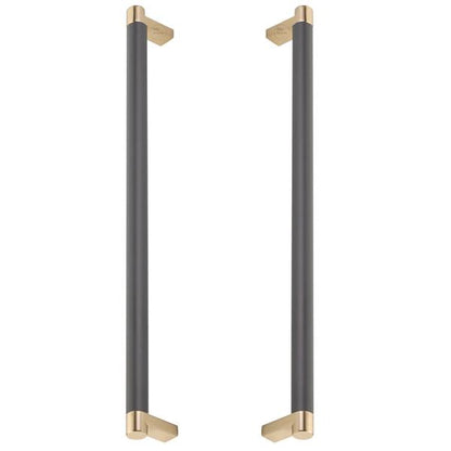 Emtek - Glass Shower Door Back to Back, Select Appliance Pull 12 Inch C-C, Rectangular Stem, Smooth Bar