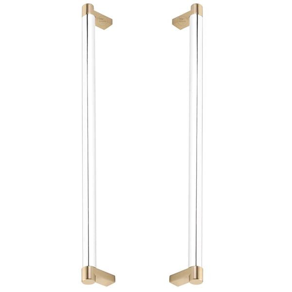 Emtek - Glass Shower Door Back to Back, Select Appliance Pull 12 Inch C-C, Rectangular Stem, Smooth Bar