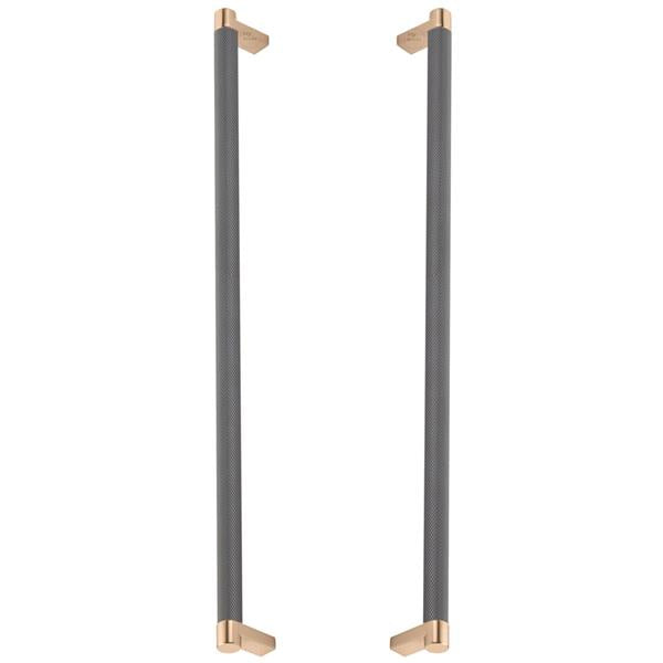 Emtek - Back to Back, Select Appliance Pull 18 Inch C-C, Rectangular Stem, Knurled Bar
