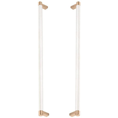 Emtek - Glass Shower Door Back to Back, Select Appliance Pull 18 Inch C-C, Rectangular Stem, Knurled Bar