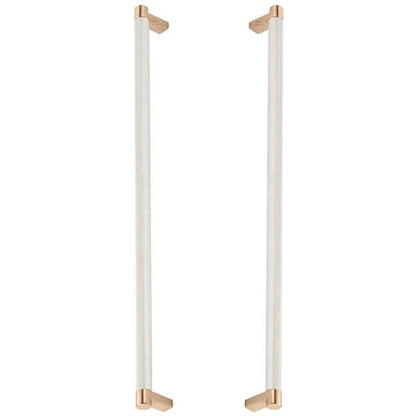 Emtek - Back to Back, Select Appliance Pull 18 Inch C-C, Rectangular Stem, Knurled Bar