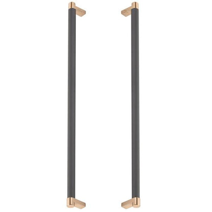 Emtek - Back to Back, Select Appliance Pull 18 Inch C-C, Rectangular Stem, Knurled Bar