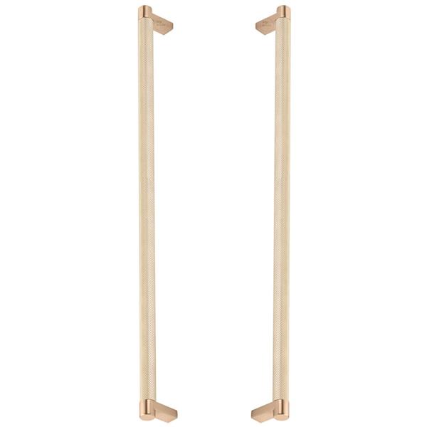 Emtek - Back to Back, Select Appliance Pull 18 Inch C-C, Rectangular Stem, Knurled Bar