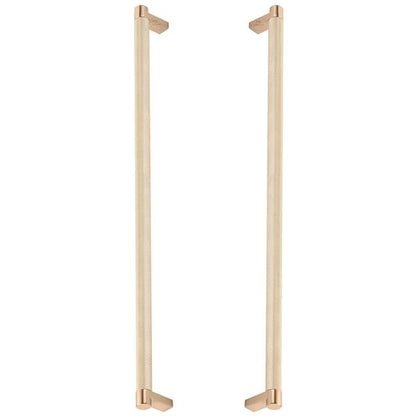 Emtek - Back to Back, Select Appliance Pull 18 Inch C-C, Rectangular Stem, Knurled Bar