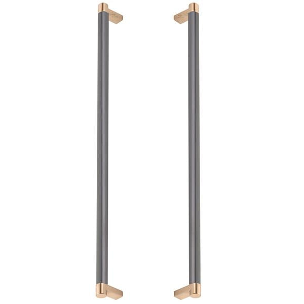 Emtek - Back to Back, Select Appliance Pull 18 Inch C-C, Rectangular Stem, Smooth Bar