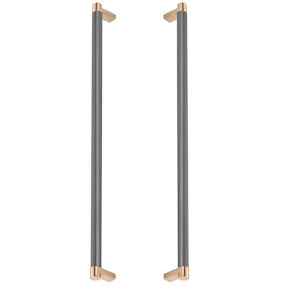 Emtek - Back to Back, Select Appliance Pull 18 Inch C-C, Rectangular Stem, Smooth Bar