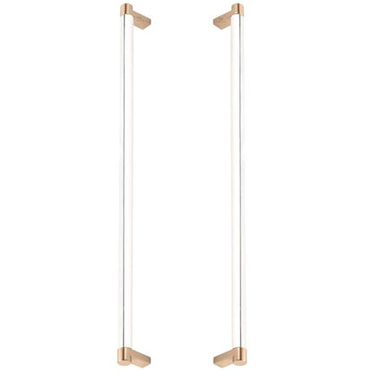 Emtek - Glass Shower Door Back to Back, Select Appliance Pull 18 Inch C-C, Rectangular Stem, Smooth Bar