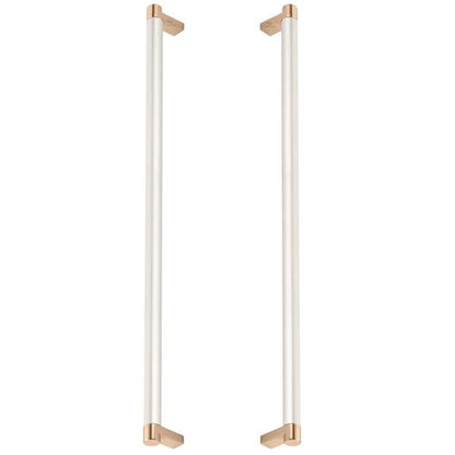 Emtek - Glass Shower Door Back to Back, Select Appliance Pull 18 Inch C-C, Rectangular Stem, Smooth Bar