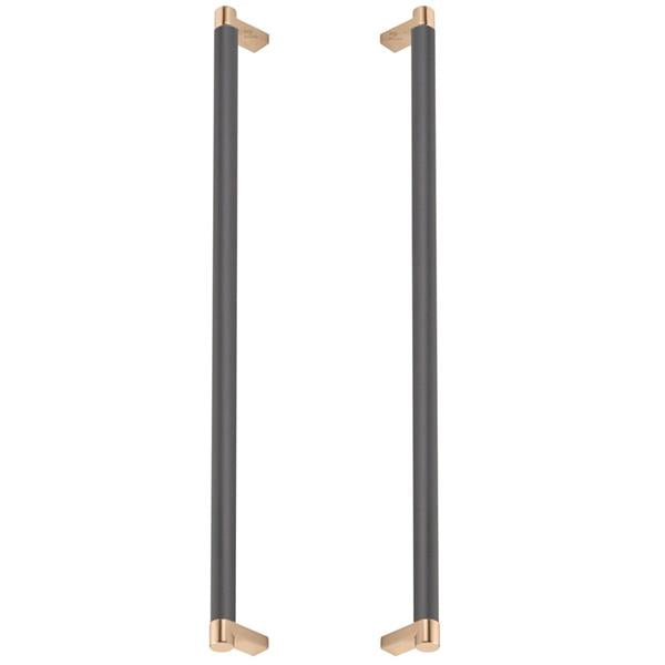 Emtek - Glass Shower Door Back to Back, Select Appliance Pull 18 Inch C-C, Rectangular Stem, Smooth Bar