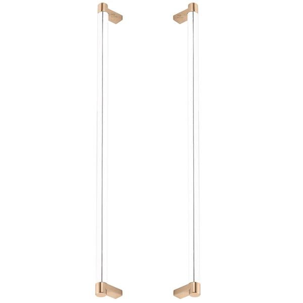 Emtek - Glass Shower Door Back to Back, Select Appliance Pull 18 Inch C-C, Rectangular Stem, Smooth Bar