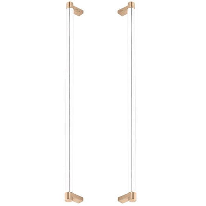 Emtek - Glass Shower Door Back to Back, Select Appliance Pull 18 Inch C-C, Rectangular Stem, Smooth Bar