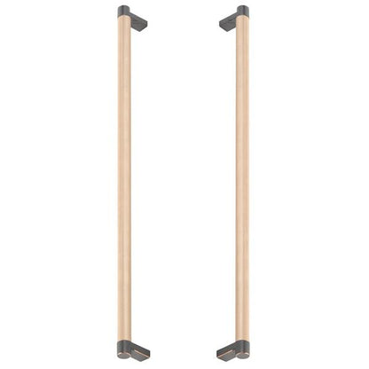 Emtek - Glass Shower Door Back to Back, Select Appliance Pull 18 Inch C-C, Rectangular Stem, Knurled Bar