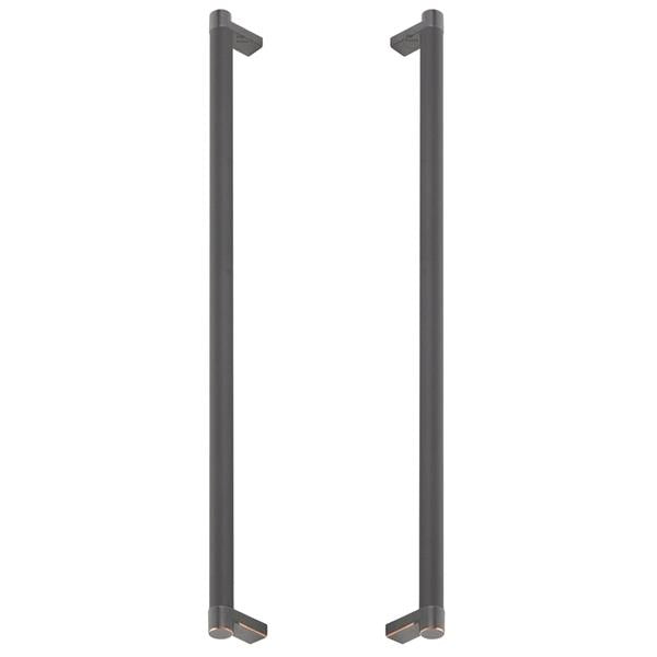 Emtek - Glass Shower Door Back to Back, Select Appliance Pull 18 Inch C-C, Rectangular Stem, Knurled Bar