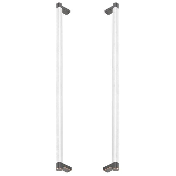 Emtek - Back to Back, Select Appliance Pull 18 Inch C-C, Rectangular Stem, Knurled Bar
