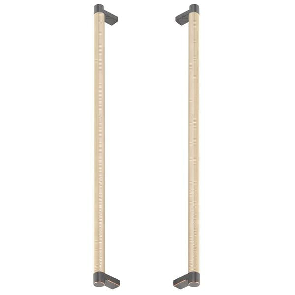 Emtek - Back to Back, Select Appliance Pull 18 Inch C-C, Rectangular Stem, Knurled Bar